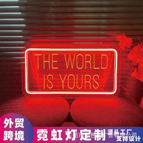 the  world is yours霓虹灯 亚克力浮雕刻5伏USB亚马逊外贸3D艺术
