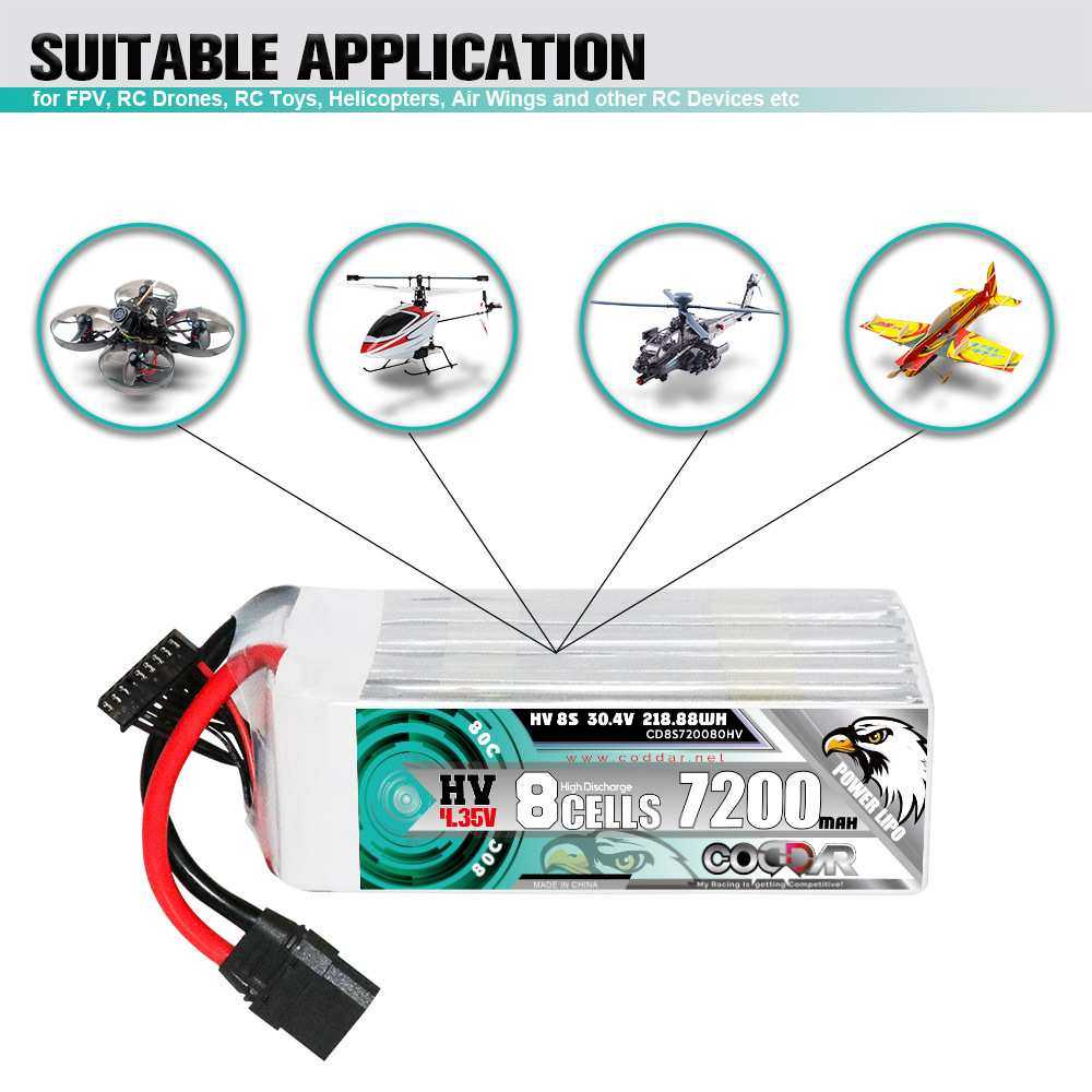 CODDAR鹰氪7200MAH 8S 30.4V 80C航模7寸8寸穿越机长续航锂电池HV