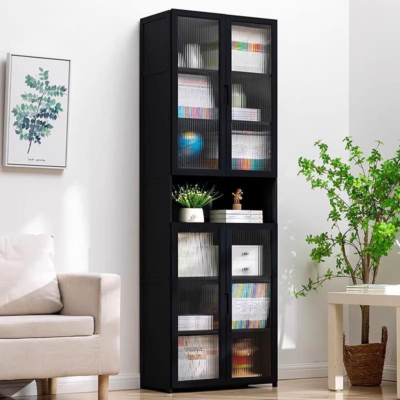 【折扣价】书架书柜置物架带柜门储物柜一体格子柜展示柜落地多层