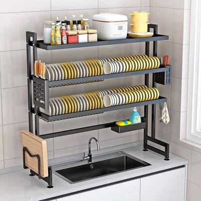 【折扣价】厨房可调节置物架水槽沥水架多层碗碟收纳架台面多功能