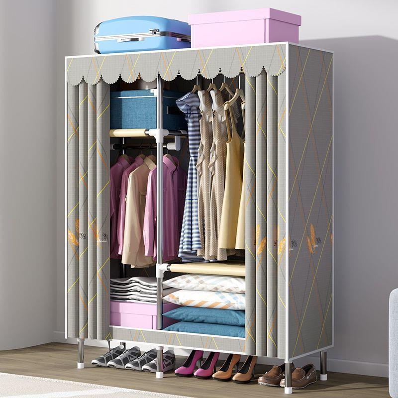 【折扣价】衣柜简易钢管加粗加厚出租房布衣柜家用卧室宿舍衣橱多
