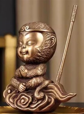 纯铜q版孙悟空卡通齐天大圣斗战胜佛摆件美猴王猴子工艺品装饰品