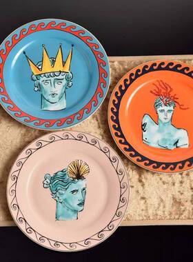 【折扣价】Ginori1735海神之旅海王星蓝色骨瓷餐盘意大利复古瓷器