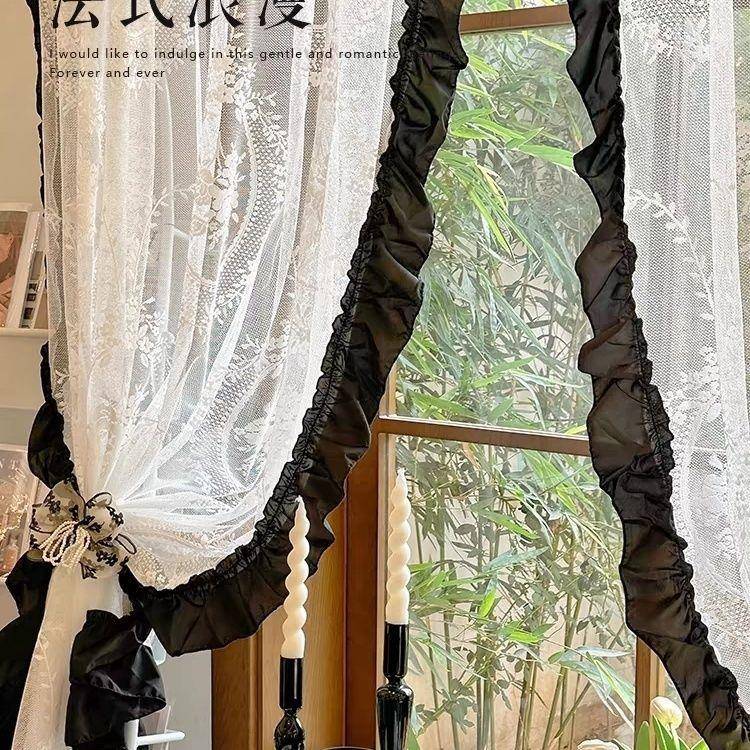 【折扣价】蕾丝遮挡帘衣帽间网红洛可可美式复古荷叶客厅森系欧美