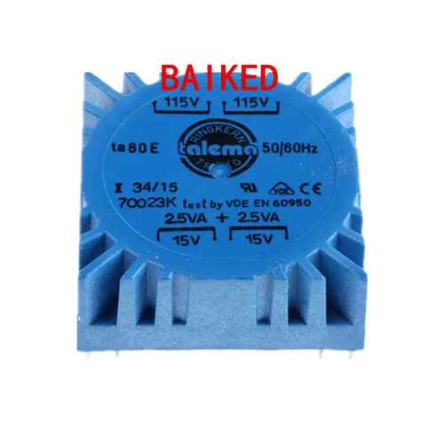 Talema 70023K 环形变压器 2x15v交流次级额定电压 5VA额定功率