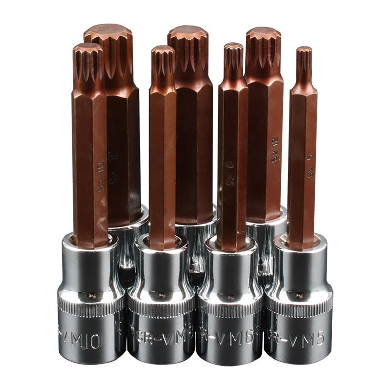 内12角套筒头1/2寸压批旋具套筒扳手电动加长批头M5M6M8M10M14M16