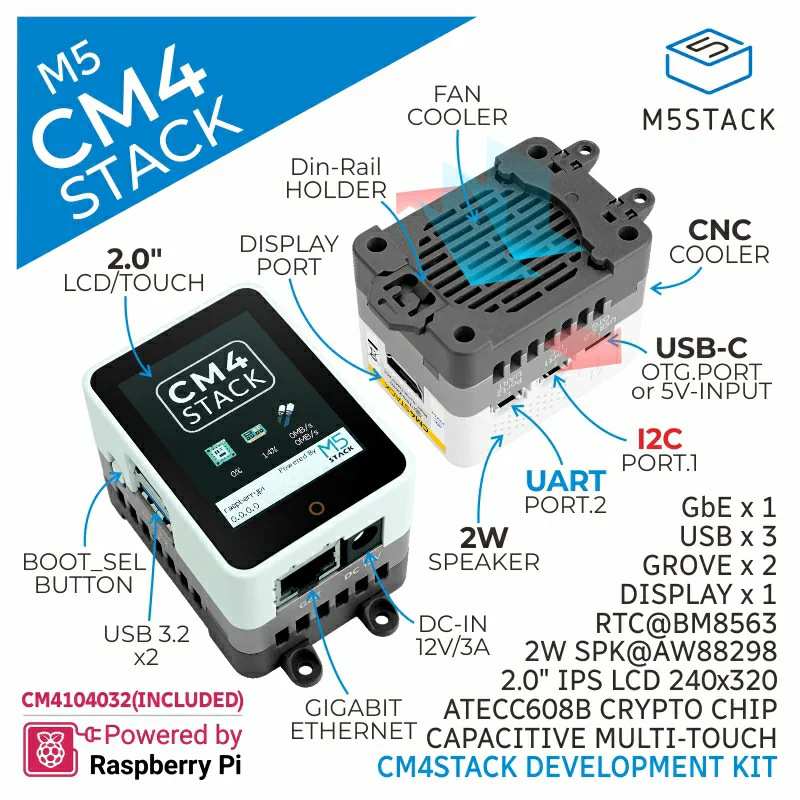 M5Stack CM4STACK 树莓派CM4一体化微型主机 CM4104032