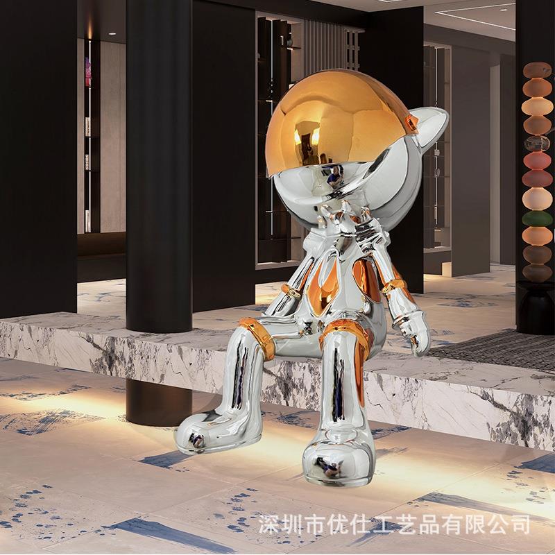 落地大摆件网红卡通太空猫酒店商场客厅创意人物雕塑装饰艺术品