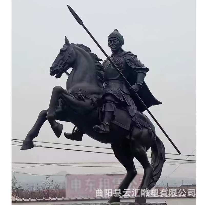 定制雕塑铸铜人物雕塑骑马将军玻璃钢锻铜浮雕雕塑厂家雕塑摆件