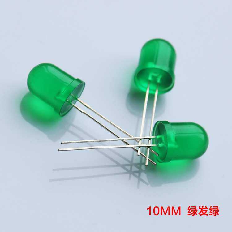 加工K脚弯脚切脚发光二极管 F10绿发绿 10MMLED灯珠 白发绿光