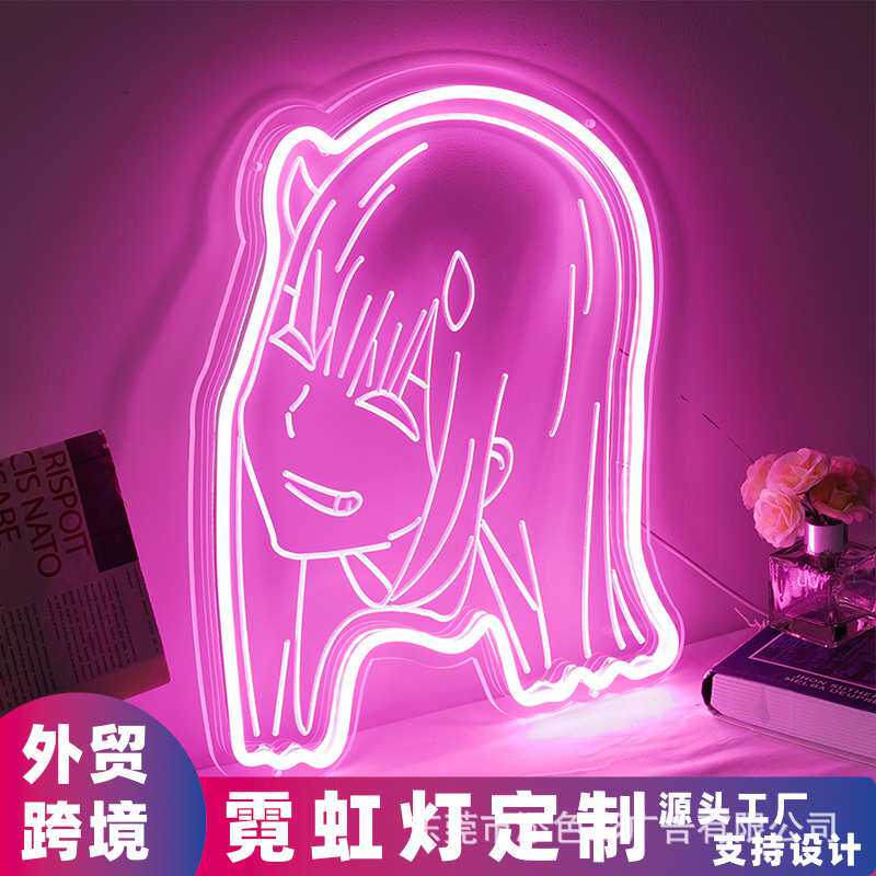 弗兰克美少女霓虹灯恶魔亚克力板字浮雕刻5伏USB亚马逊外贸3D跨境