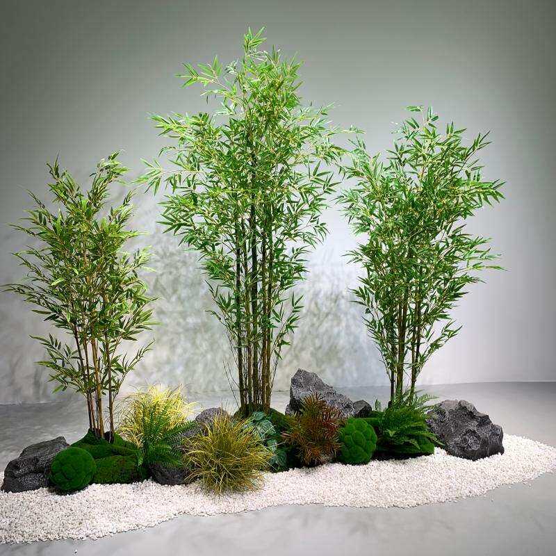 仿真竹子造景植物隔断屏风室内橱窗装饰假竹子盆景细水竹绿植景观