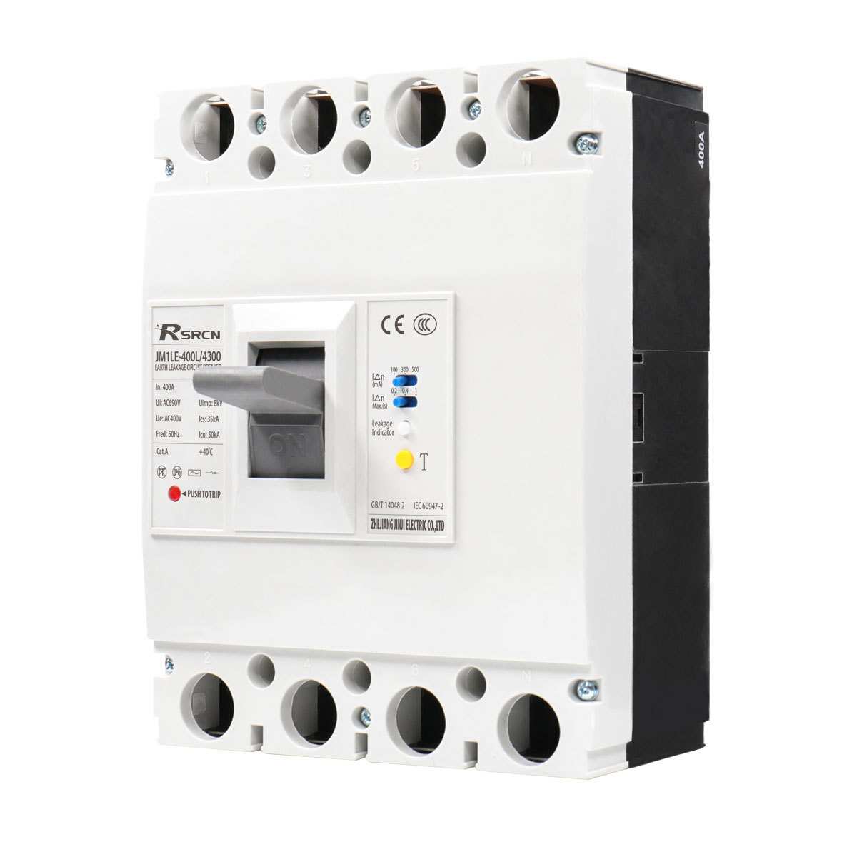 上海人民RM1LE漏电塑壳断路器630V 三相四线3P 4P 塑壳漏保800A63