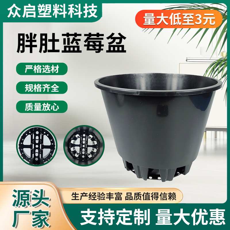 蓝莓盆厂家 大量加厚园艺控根盆外贸绿植花卉大号透气塑料花盆