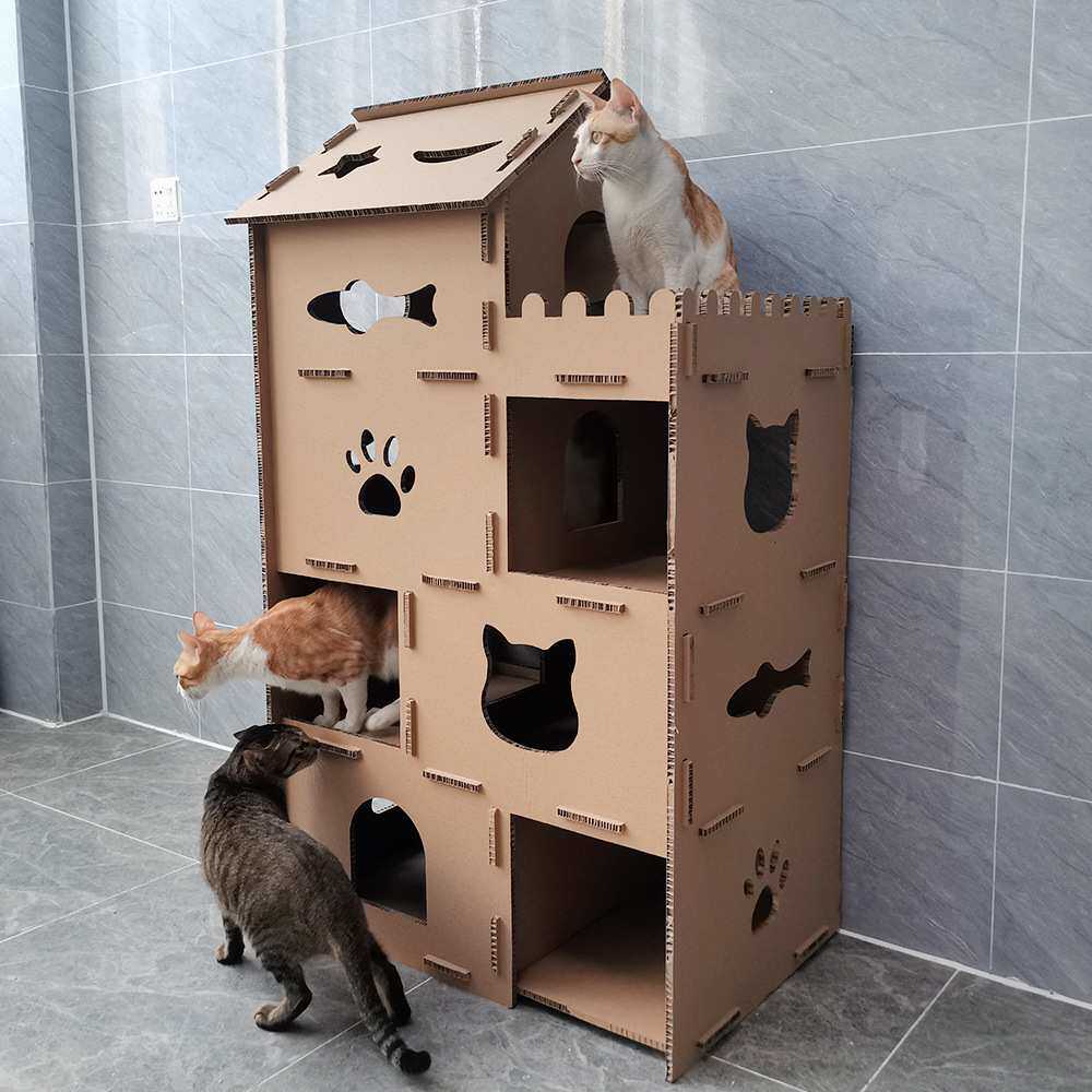 工厂新款猫抓板猫屋】ICLE-益蔻-猫抓板 磨爪板猫台阶-4层豪华