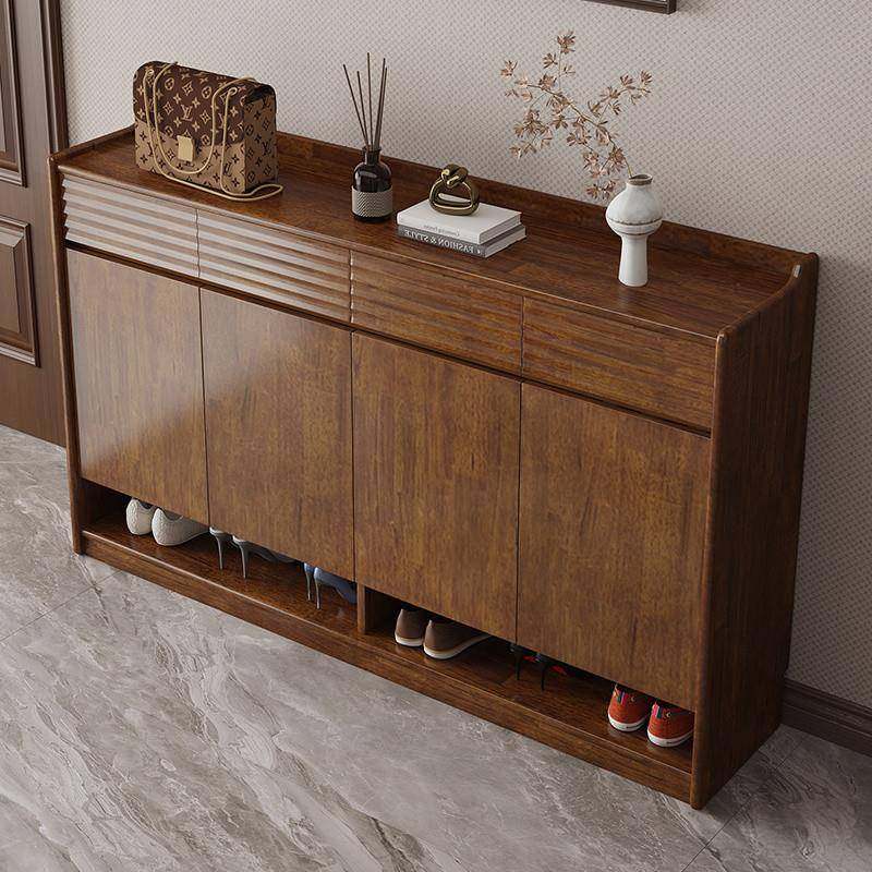 Tal实木鞋柜家用门口大容量阳台玄关储物柜进门一体靠墙新款2024