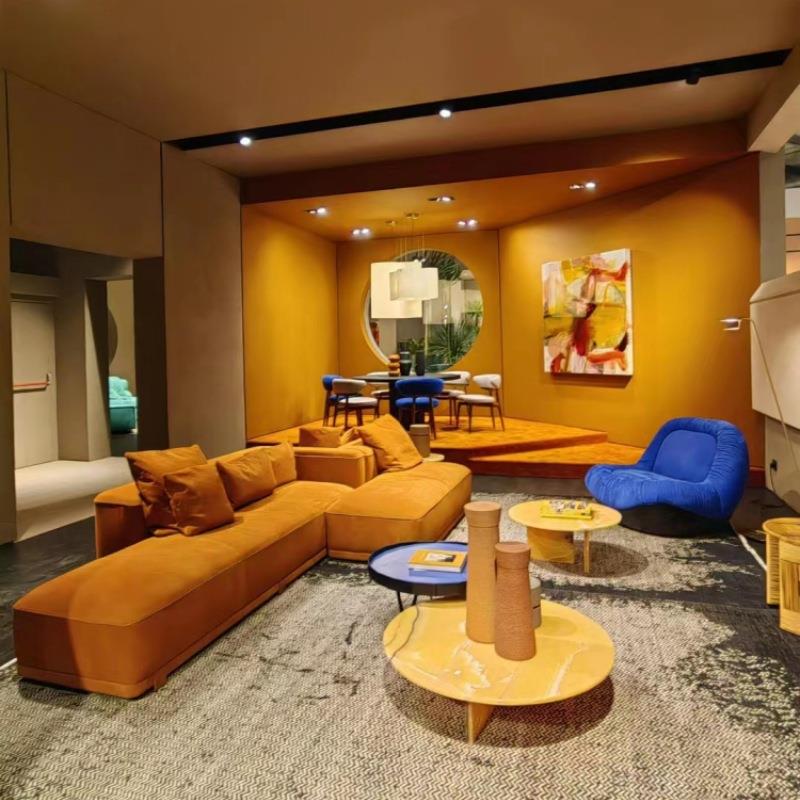 【折扣价】baxter意式极简磨砂皮沙发轻奢现代风别墅大平层落地客