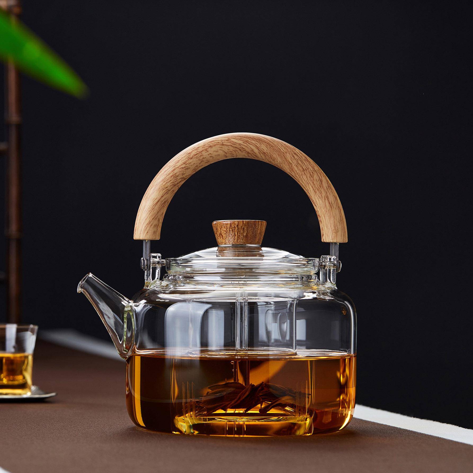【折扣价】手工玻璃煮茶壶加厚耐高温两用蒸煮茶器大容量烧水壶蒸