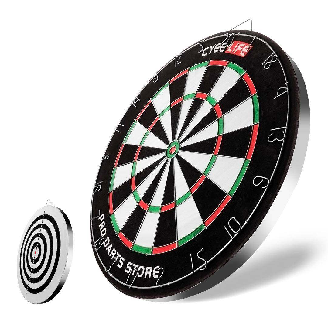 CyeeLife18寸2.5cm双面植绒钢针硬式飞镖靶盘套装裸盘