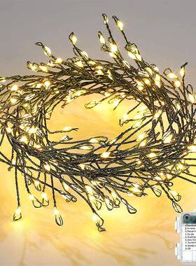 LED鞭炮灯铜线灯串黑色蜈蚣脚室内外节日庭院装饰灯圣诞彩灯