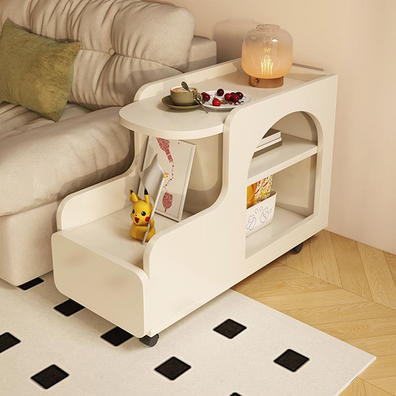 沙发边柜侧边柜可移动小茶几奶油风边几小户型客厅家用北欧小推车