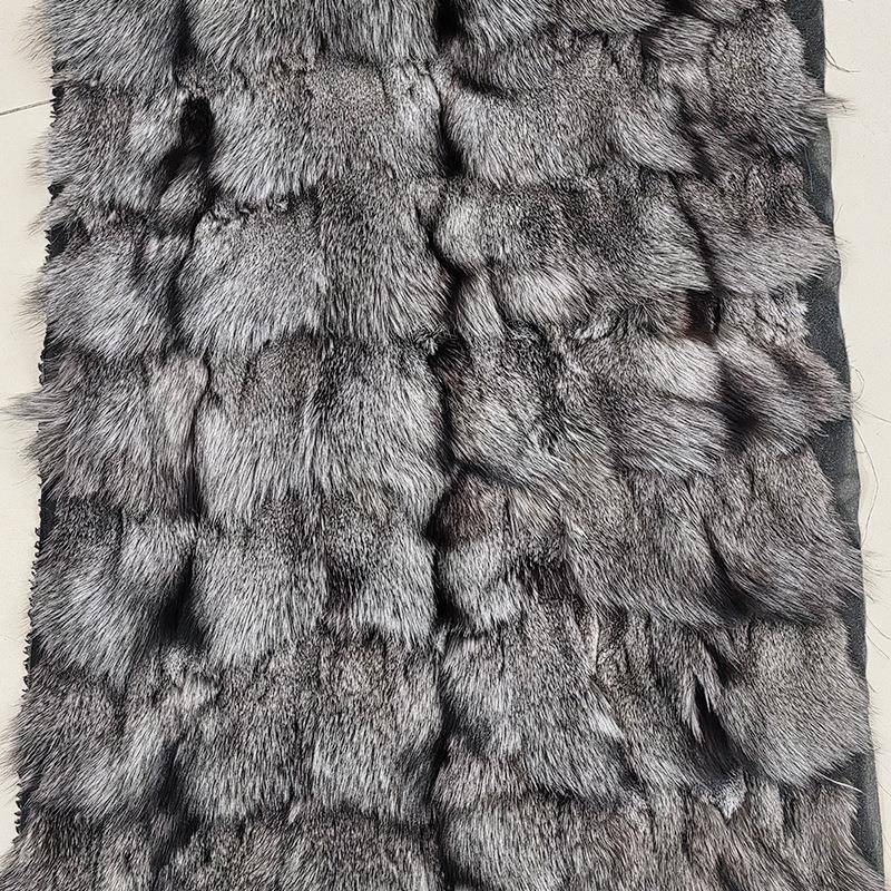 供应自然色狐狸毛挂毯白狐搭毯汽车点沙发垫床垫抱枕料