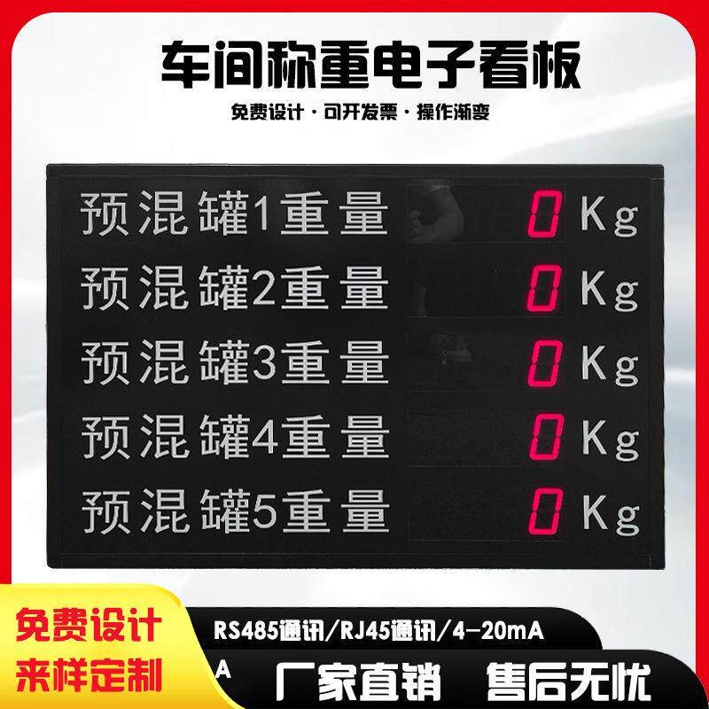 室内防爆称重电子看板RS485通信PLC对接水位报警温湿度LED显示屏