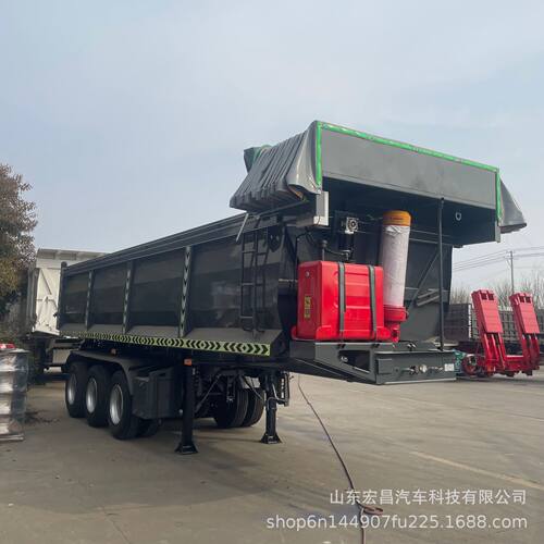 三桥后翻自卸挂车砂石料建筑垃圾运输半挂车U型后翻自卸半挂车