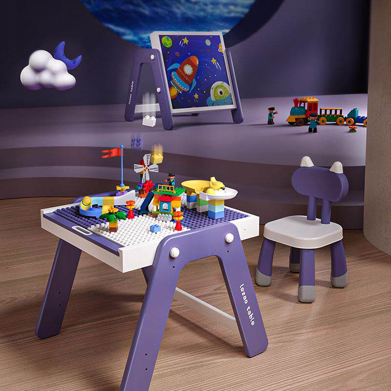 积木桌多功能儿童益智拼装大颗粒男女孩宝宝木质新款游戏桌玩具台