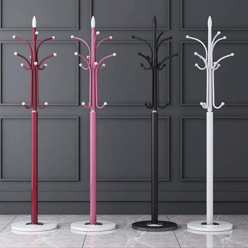 简约现代门厅卧室铁艺立式大衣架网红大理石挂包架欧式衣帽架落地