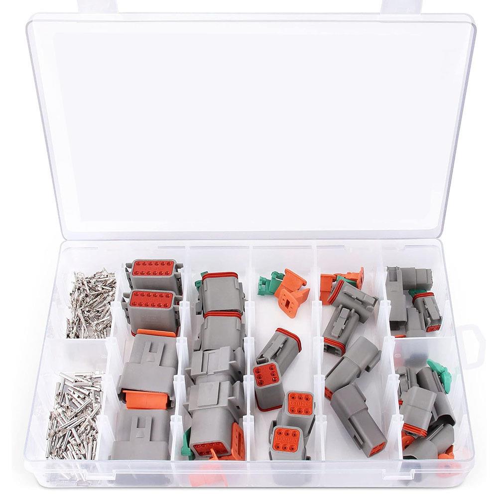 188pcs盒装DT系列2/12针汽车连接器公母防水接插件套装