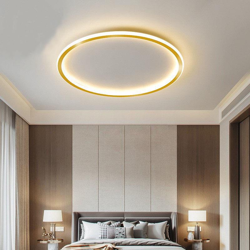 北欧现代简约风卧室吸顶灯led创意客厅灯轻奢书房温馨圆形灯具