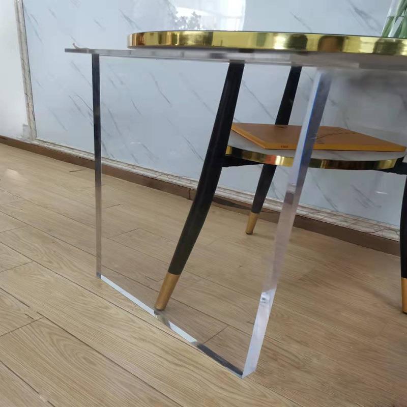 亚克力桌腿T型透明桌脚餐桌L型茶几岩板支撑腿厚板悬浮支架