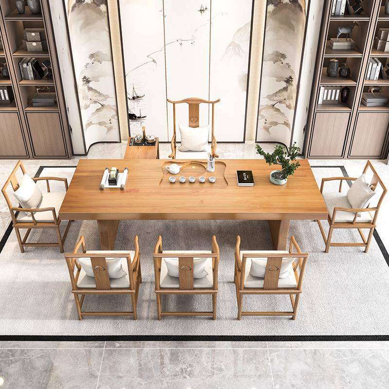 原木泡茶桌椅组合茶桌茶具套装一体办公室实木茶台新中式功夫喝茶