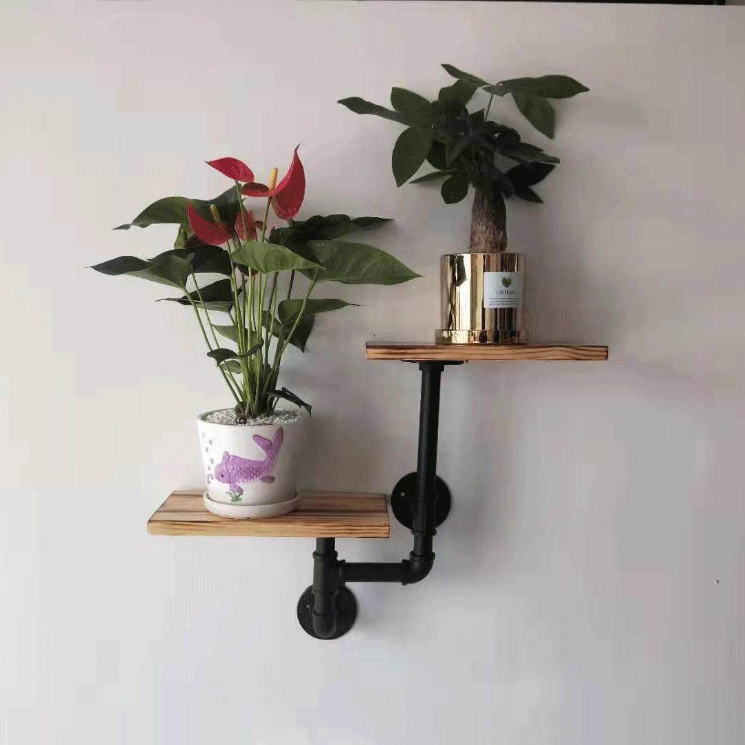 loft复古工业风水管墙上置物架实木铁艺书架客厅壁挂一字隔板装饰,3C数码配件,USB灯,淘宝优惠券,粉丝福利购,淘宝优惠卷