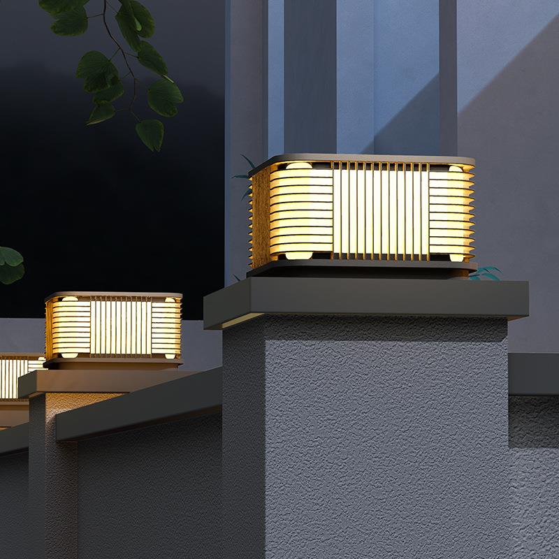 柱头灯太阳能围墙灯户外大门柱子灯庭院别墅门柱灯现代花园墙头灯