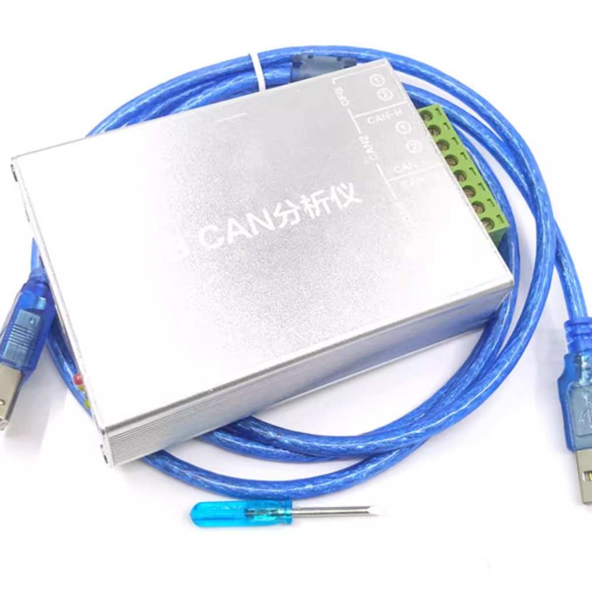 usbcan分析仪兼容ZLGusbcan-2e-u卡 usbcan2eu 铝合金 CAN适配器
