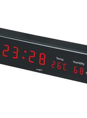 LED CLOCK 插电LED挂钟电子闹钟带温度湿度计显示蓝色光绿色光