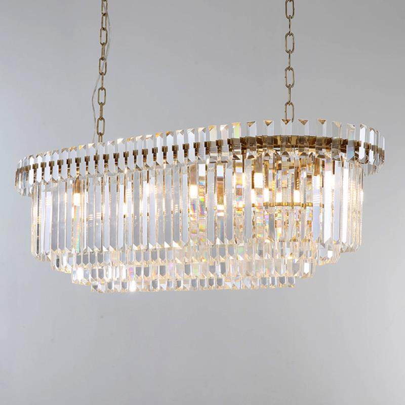 轻奢水晶吊灯后现代简约创意个性家用椭圆吧台设计师北欧餐厅灯