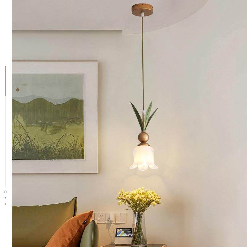 法式田园卧室床头小吊灯现代简约美式复古个性创意餐厅吧台吊线灯