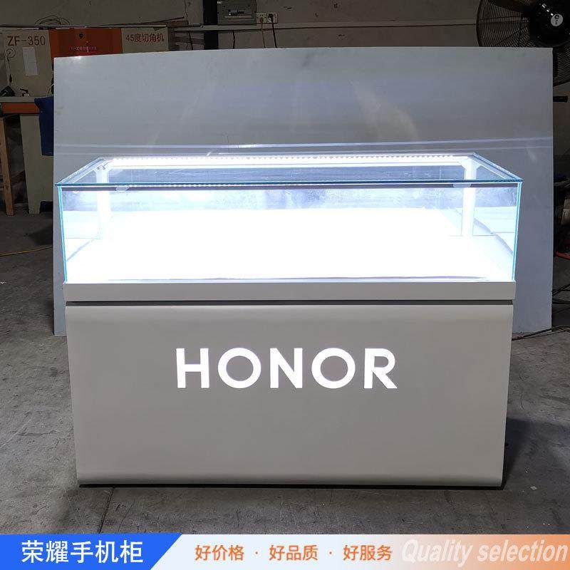 荣耀手机展柜新款现货铁质钢化玻璃数码配件精品陈列展示封闭柜台