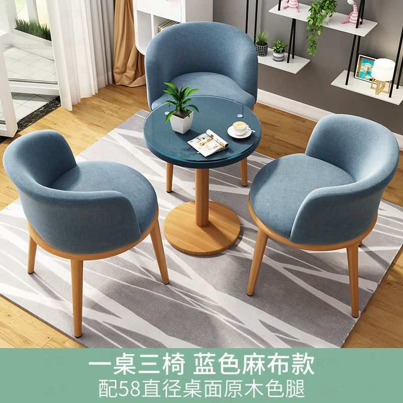 麻布餐椅阳台休闲餐桌组合奶茶店套装出租屋小户型桌子椅子家用热