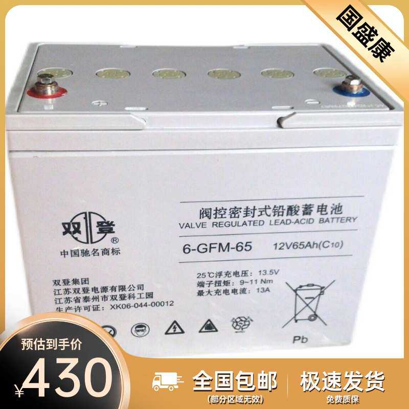 UPS蓄电瓶12V65AH 直流屏蓄电池 江苏双登蓄电池6-GFM-65