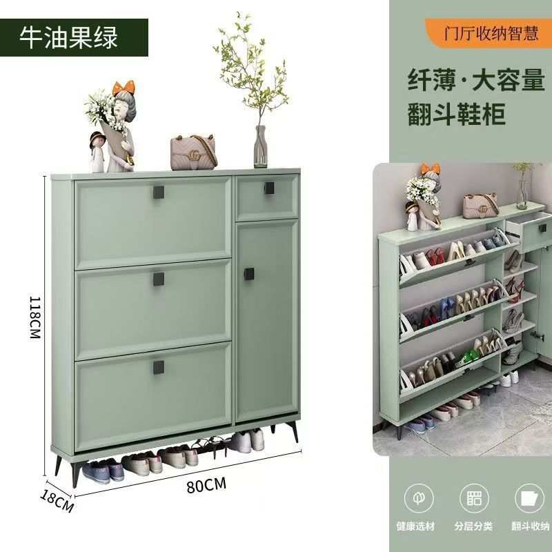 鞋柜家用门口简约现代翻斗式大容量储物置物柜多功能收纳阳台鞋架