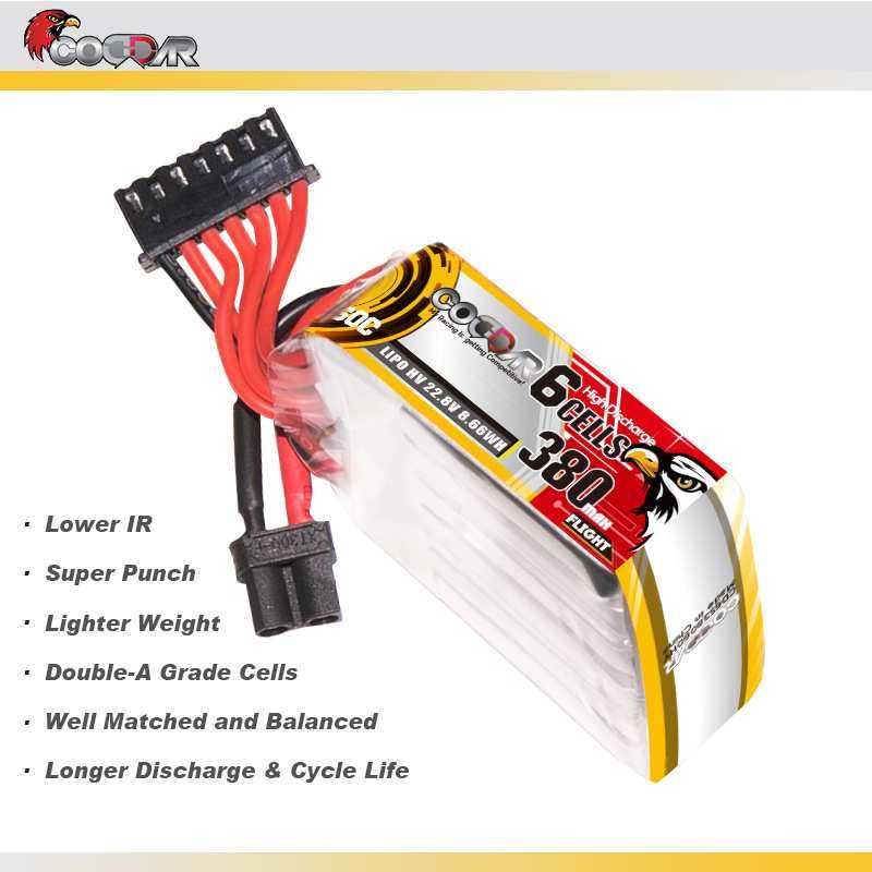 鹰氪CODDAR 380MAH 6S 22.8V 60C HV 牙签机航模穿越机锂电池LIPO