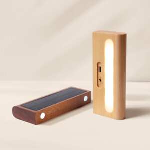 好棒实木室内外家居照明光敏感应小夜灯户外庭院太阳能充电壁灯