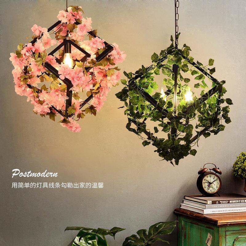 工业风铁艺植物吊灯酒吧创意个性吧台餐厅复古吊灯咖啡厅工程灯具