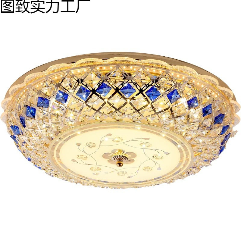 LED吸顶灯欧式圆形水晶卧室灯房间餐厅客厅婚房灯具走廊大厅灯饰