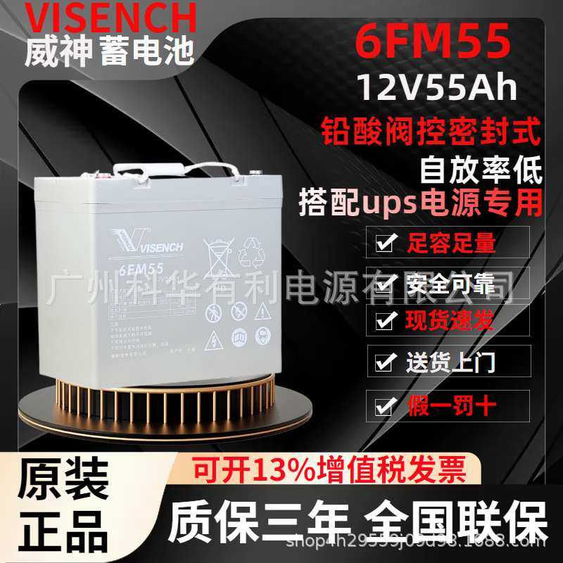 VISENCH威神6FM55 UPS电源电池12V55Ah12V65Ah EPS直流屏户外电源