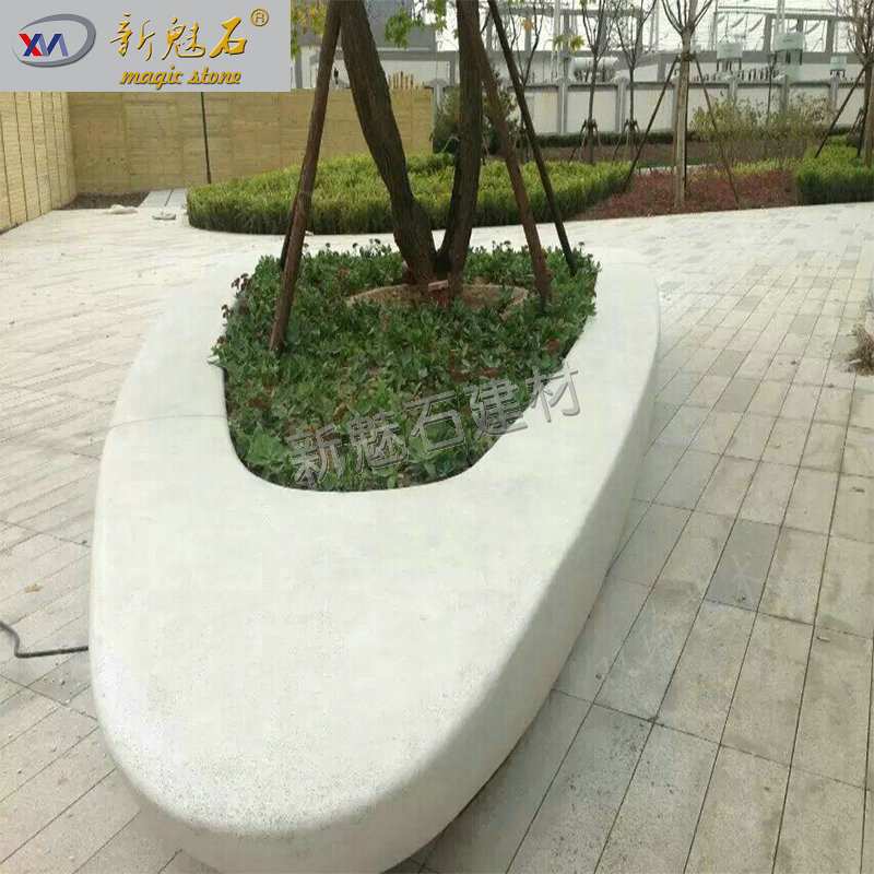 预制混凝土成品树池定制景观工程水磨石坐凳 GRC创意花树围种植池